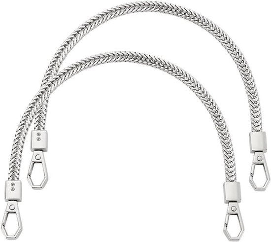 Cintura per borse a mano - Sostituzione catena metallica - Argento - Cinturini per borse a mano - 2 pezzi - Accessori per borse a mano - Adatto per portafogli