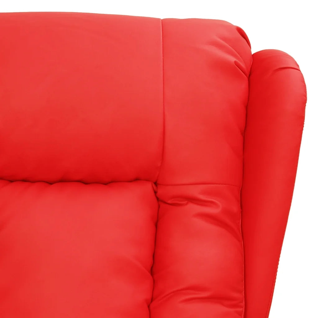 Poltrona Reclinabile Rossa in Similpelle 339073