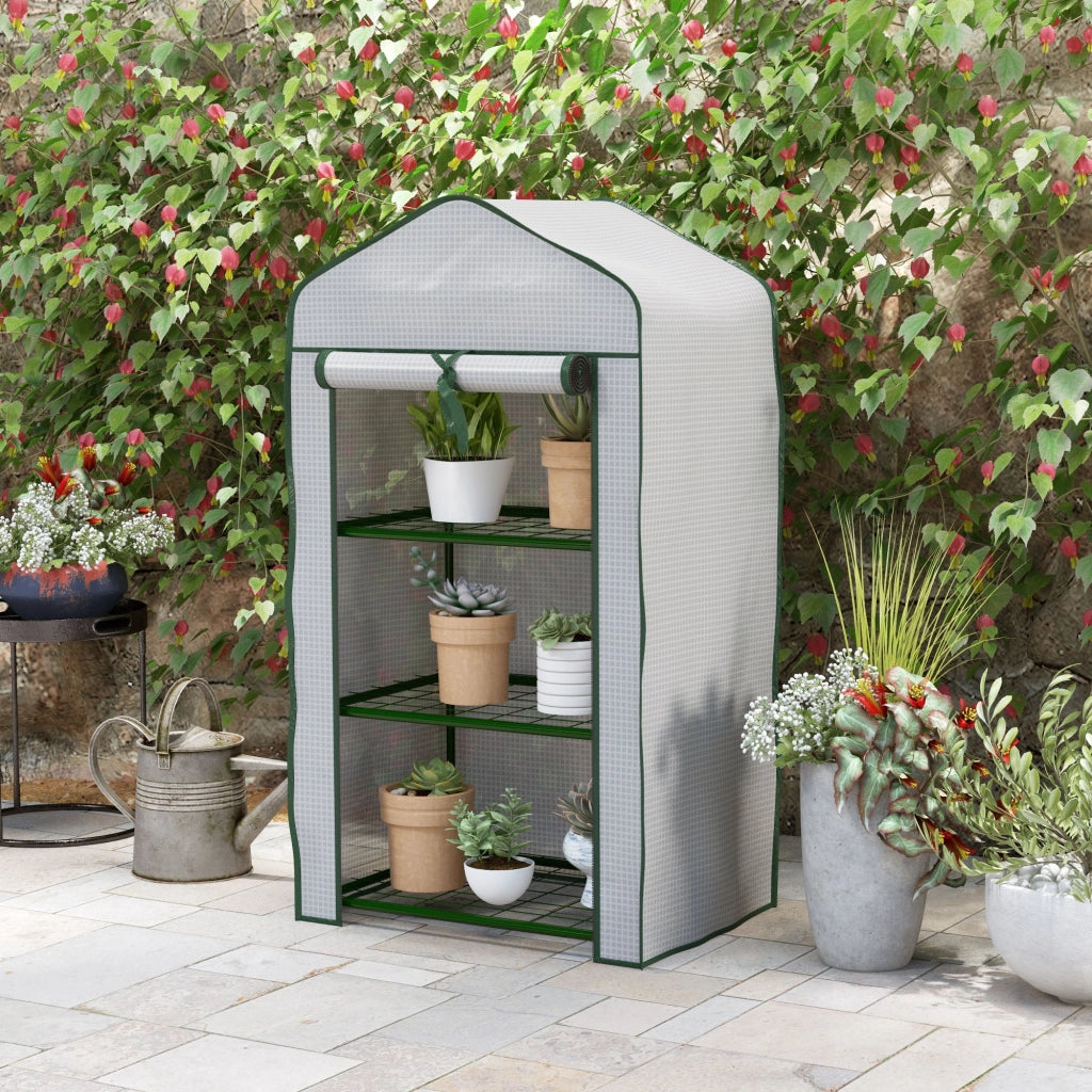 Serra da Giardino 3 Ripiani ¨C zephmum ¨C Verde 59x39x127 cm