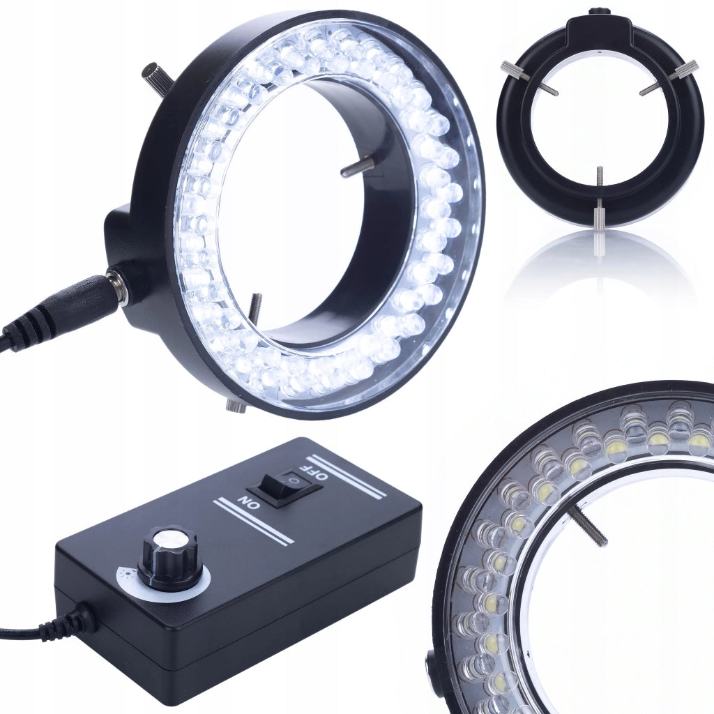 Mikroscopio Trinoculare 7–50x con Fotocamera 16MP 4K HDMI + Lente Barlow 0.5x + Illuminatore LED 56x