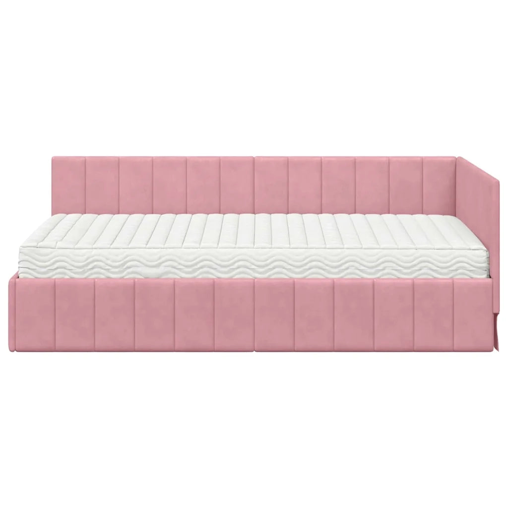 Struttura Letto Angolare con Materasso 2 pcs Grigio Velluto 3393851
