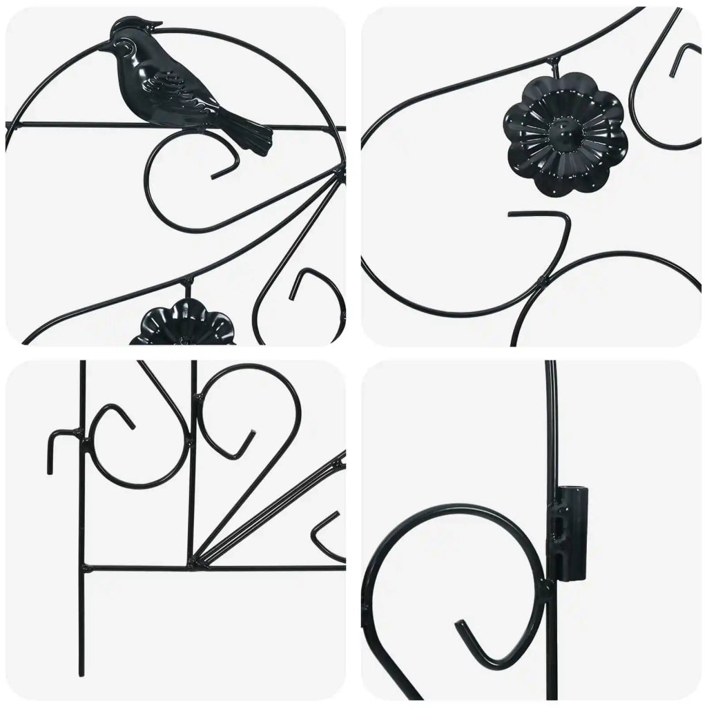 Recinzione per Giardino 5 pcs Nero Acciaio 42021370