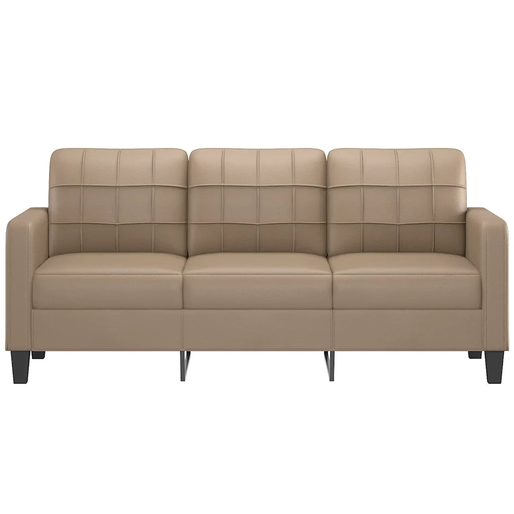 Divano a 3 Posti-Sofa 3 Posti Cappuccino 180 cm in Similpelle 703634