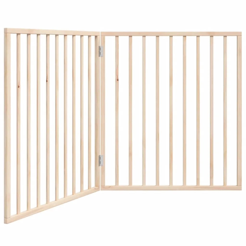 Cancelletto per cani pieghevole 2 pannelli 160 cm in legno di pioppo 352178