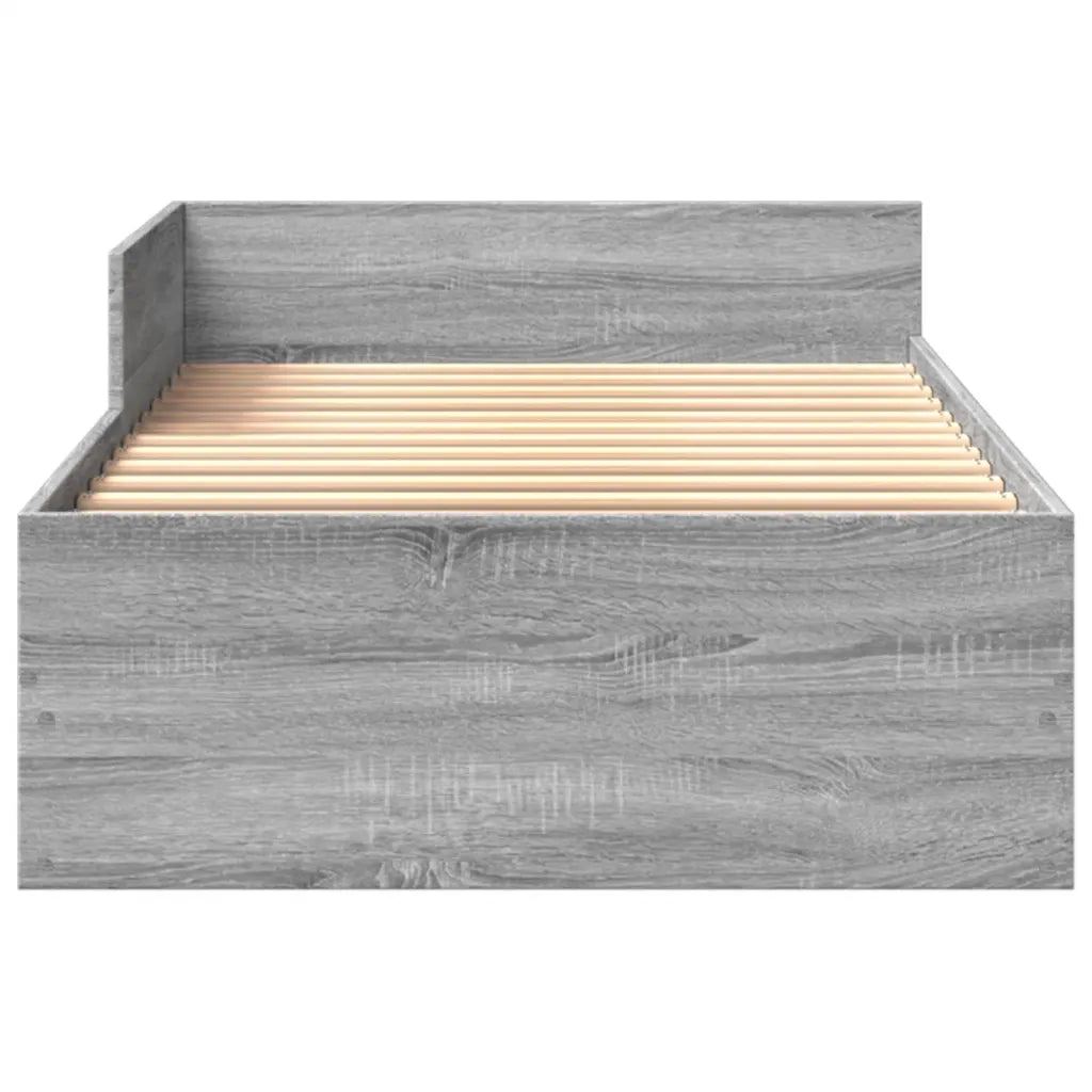 Letto singolo | Letto per adulti | Giroletto Grigio Sonoma 75x190 cm in Legno Multistrato