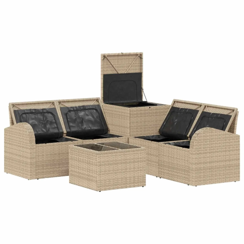 Set di divani 6 pz Beige e Grigio Chiaro 3447199