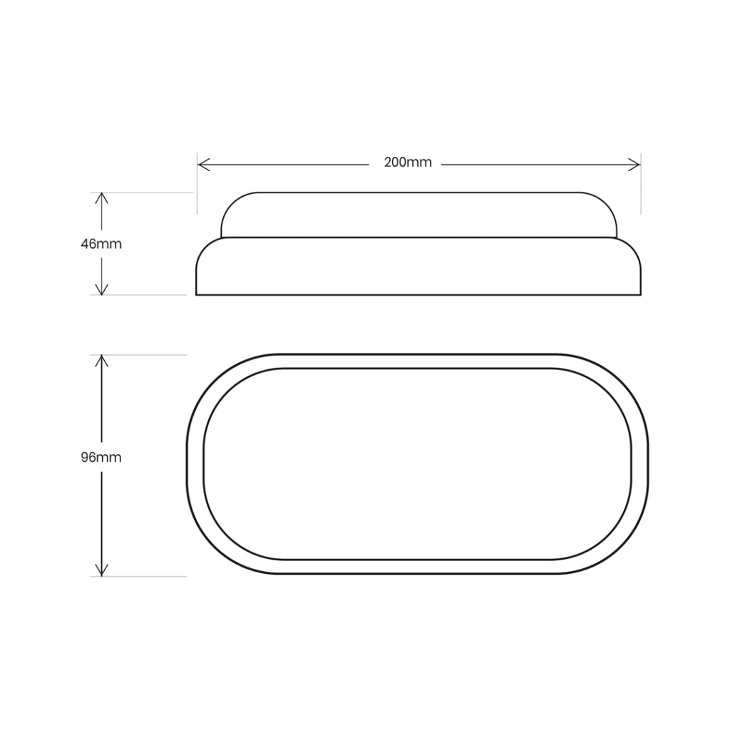 Plafoniera LED ovale bianca 8W 4000K IP64 Davo Eko-Light