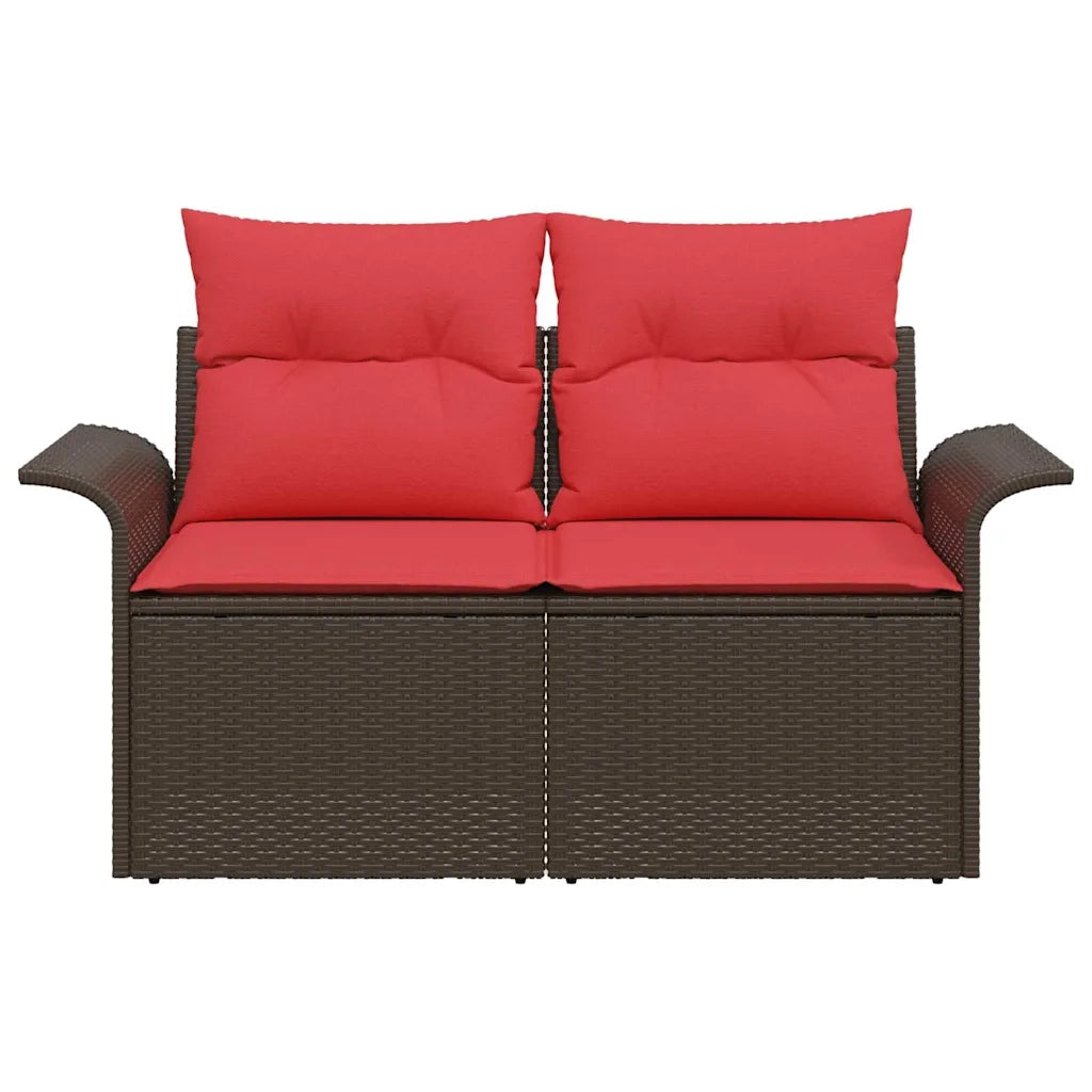 Divano da giardino con cuscino 141 x 62 x 69 cm polyrattan 42006708