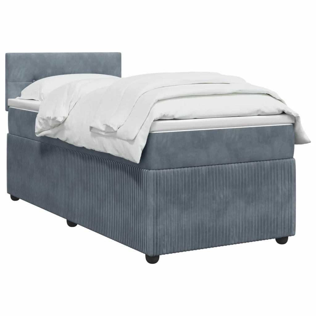 Letto con Box Spring, Materasso e LED Grigio Scuro 90 x 190 cm 3453248