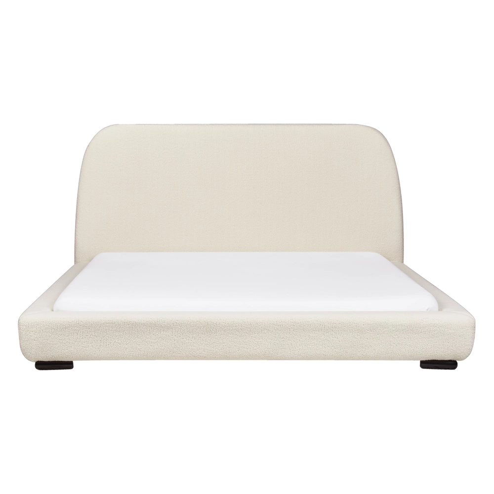 Struttura letto a doghe Beige Chiaro Poliestere Boucle Tessuto imbottito 160 x 200 cm Design classico tradizionale