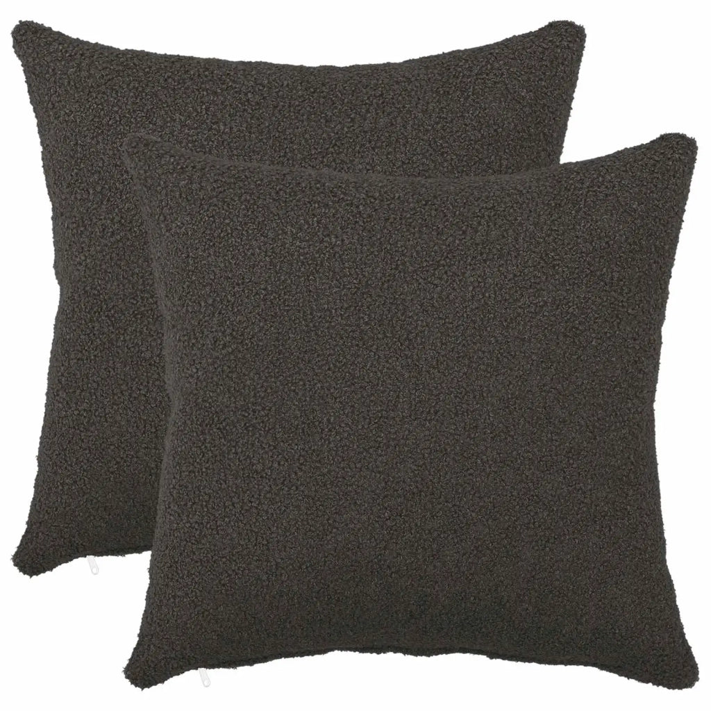 Federa 2 pcs HEERLEN Grigio Scuro 35 x 35 cm Bouclé 908103