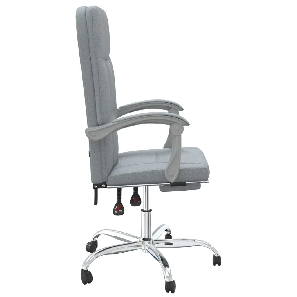 Poltrona da Ufficio Reclinabile Grigio Chiaro in Tessuto 349637