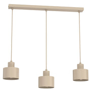 Lampada sospesa Parkla 3 luci beige acciaio E27 Luminex