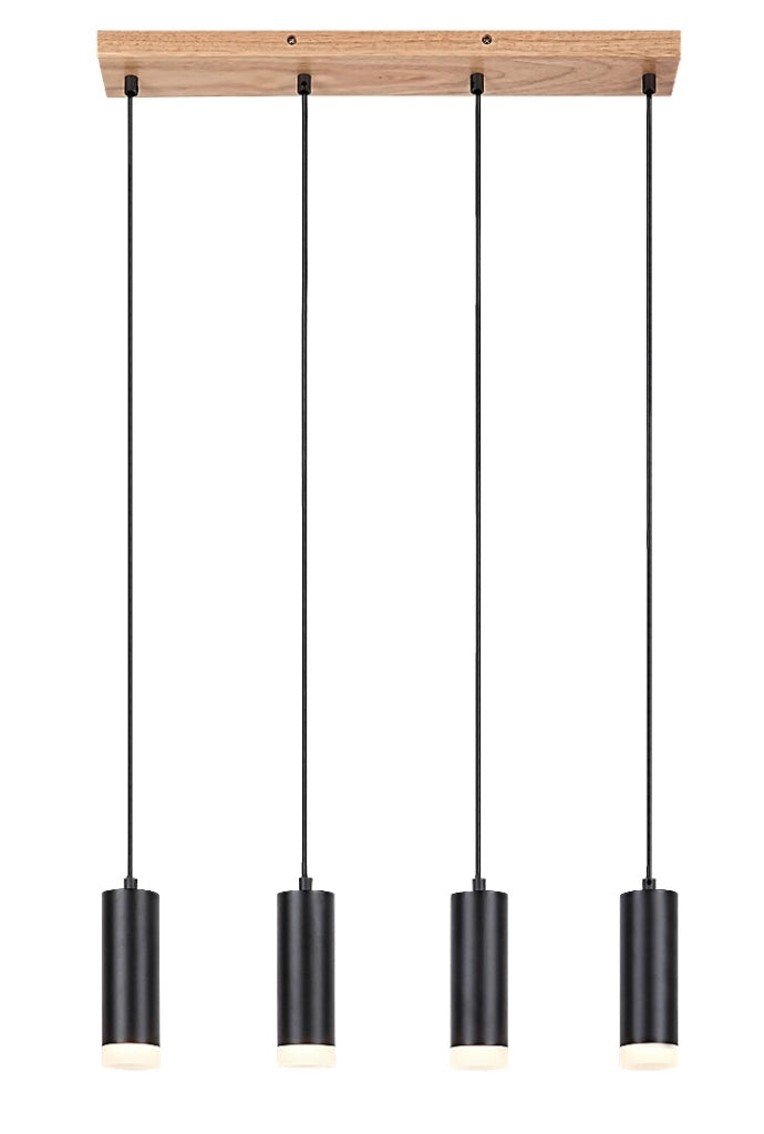 Lampada a sospensione Rabalux Toras 4xGU10 rovere/nero