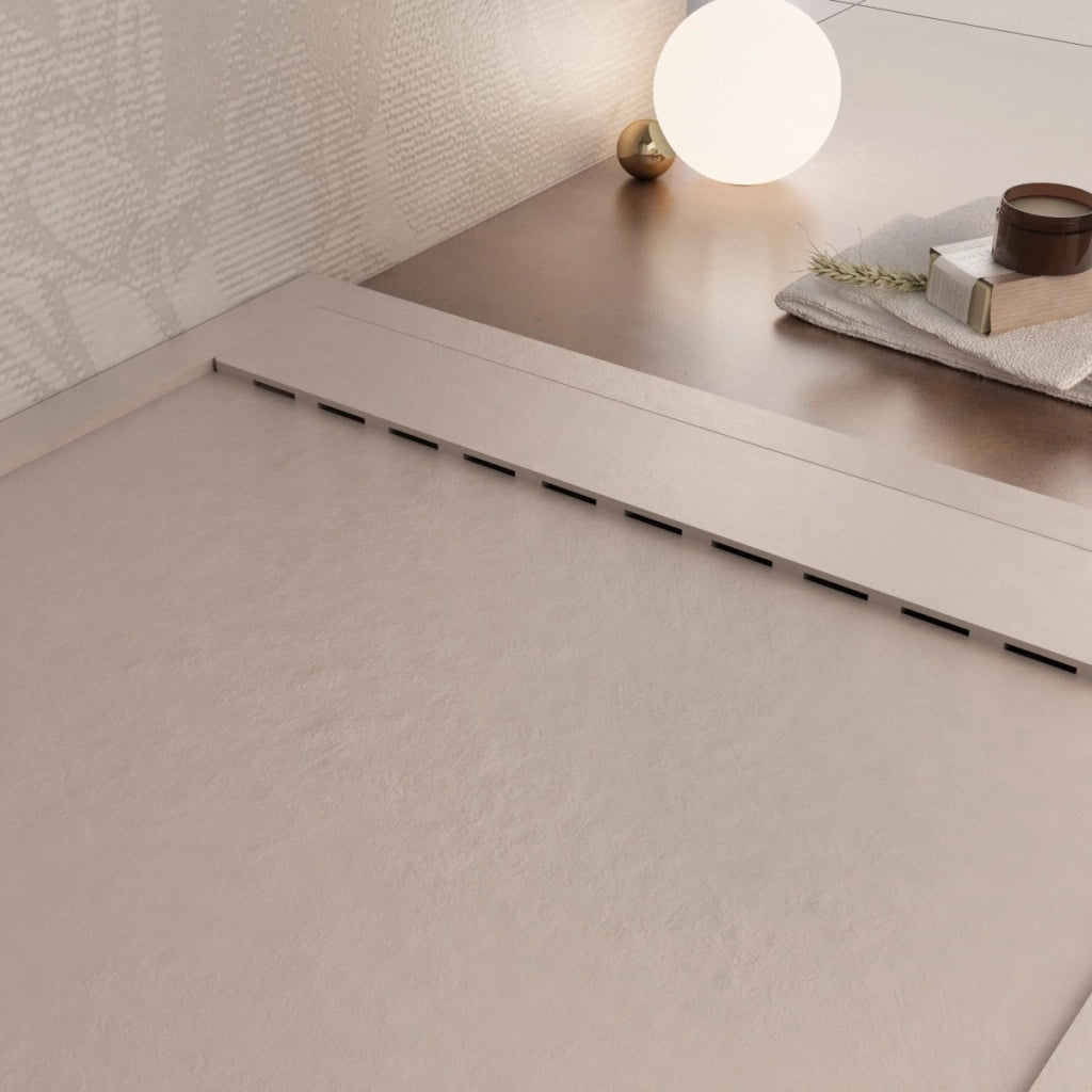 Piatto doccia in marmoresina sabbia effetto pietra cemento prestige, misura 70x120