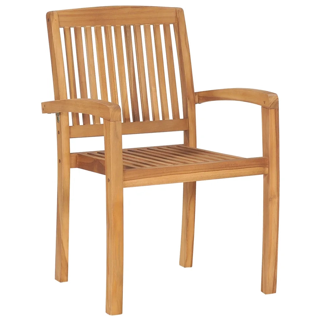 Sedie da Giardino Impilabili 8 pz con Cuscini Massello di Teak 3073250