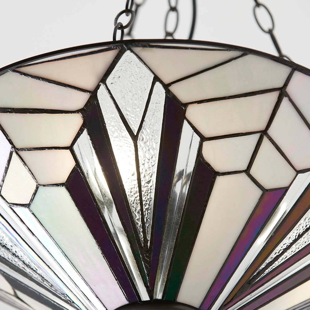 Lampada a sospensione Tiffany vetro multicolore 3xE27