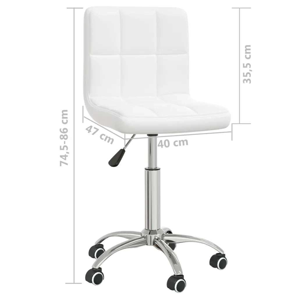 Sedia da Ufficio Girevole Bianca in Similpelle 334333
