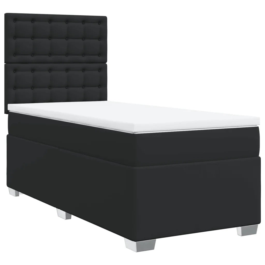 Giroletto a Molle con Materasso Nero 80x200 cm in Similpelle