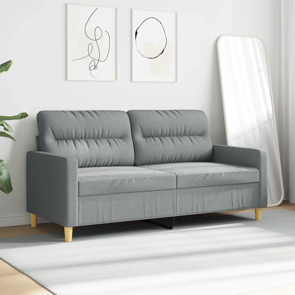 Divano a 2 Posti-Sofa 2 Posti Grigio Chiaro 140 cm in Tessuto 365664