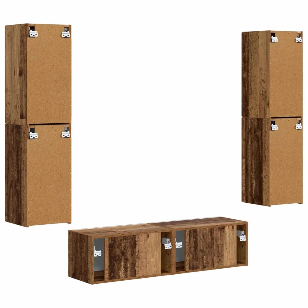 Set mobile TV 6 pcs Legno vecchio Legno multistrato 3409130