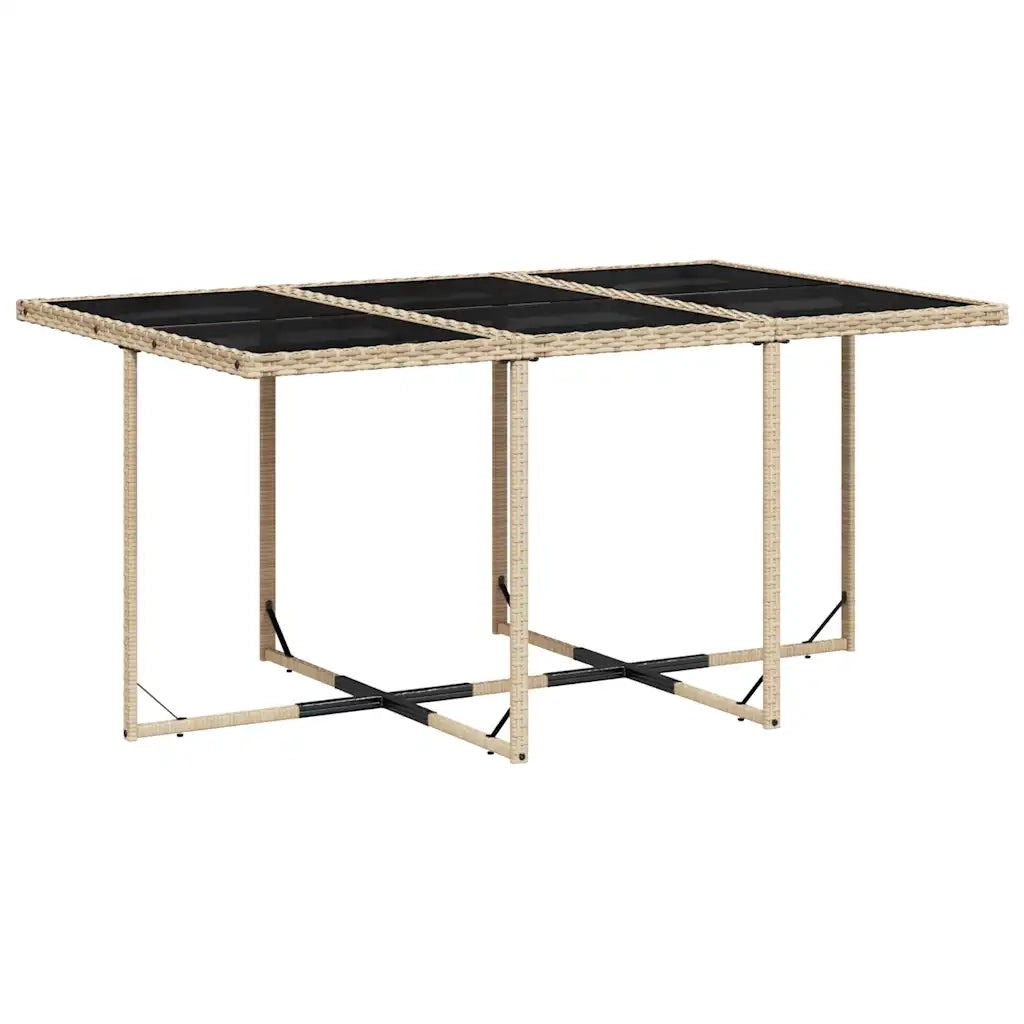 Set da Pranzo da Giardino 11 pz con Cuscini Beige in Polyrattan 3210790