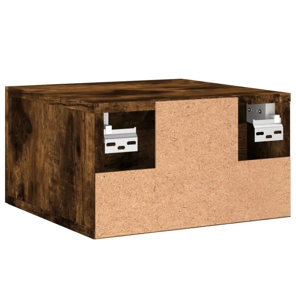 Comodini a Muro 2 pz Rovere Fumo 35x35x20 cm 829831