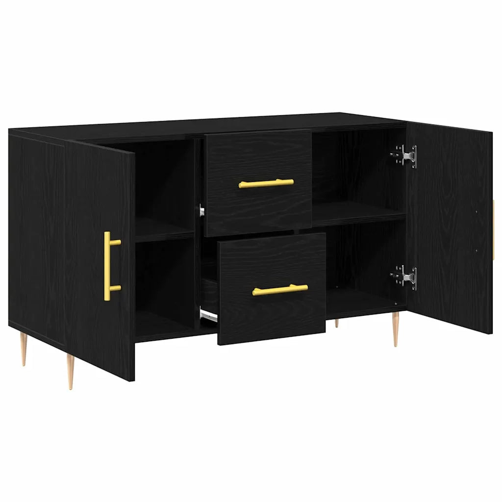 Credenza-Buffet-Armadio da cucina Rovere nero 100 x 36 x 60 cm Legno multistrato 310970