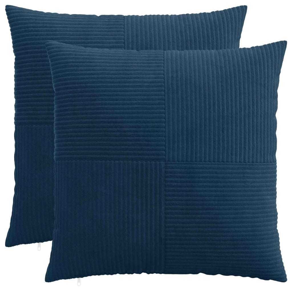 Federa 2 pcs ALMELO Blu navy 65 x 65 cm corduroy 915509