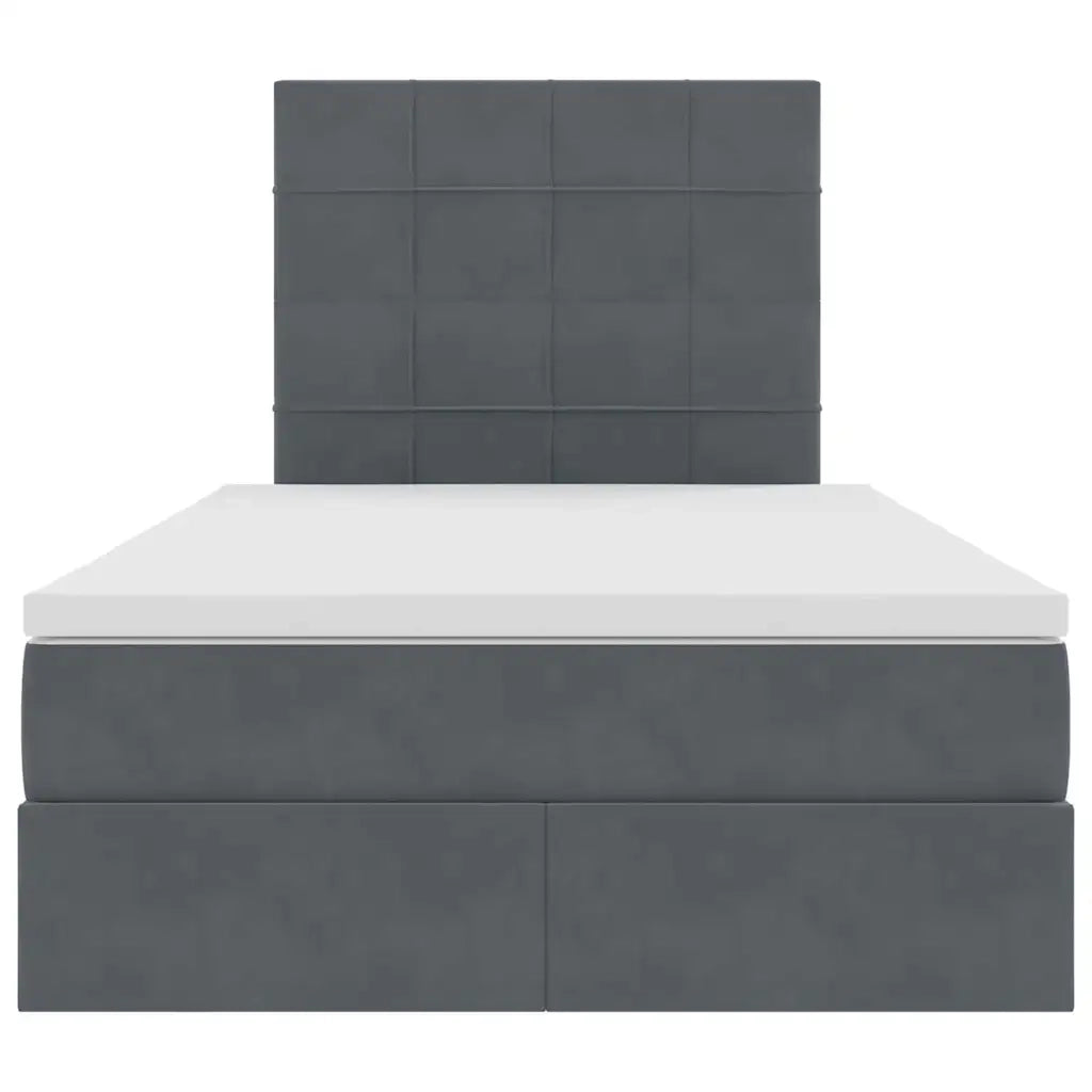 Letto con contenitore e materasso Grigio scuro 120 x 200 cm