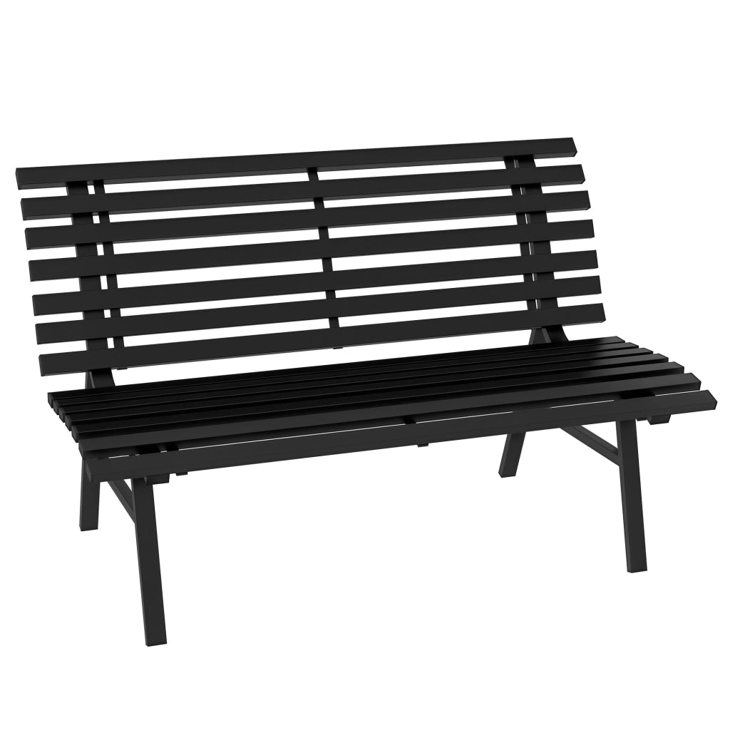 Panchina da Giardino 2 Posti in Alluminio ¨C Minimal ¨C 123x67x79cm Nero