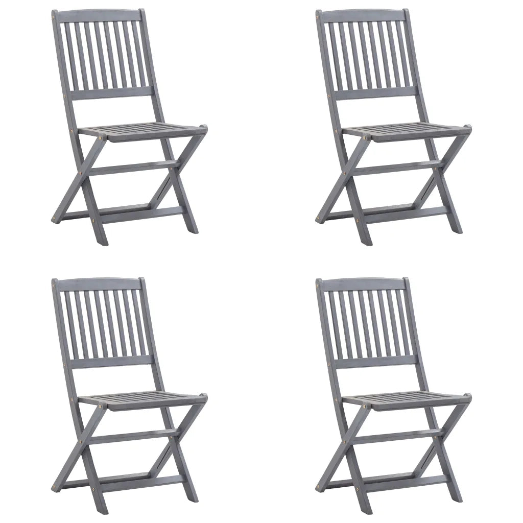 Sedie da Giardino Pieghevoli 4pz con Cuscini in Massello Acacia 3064588