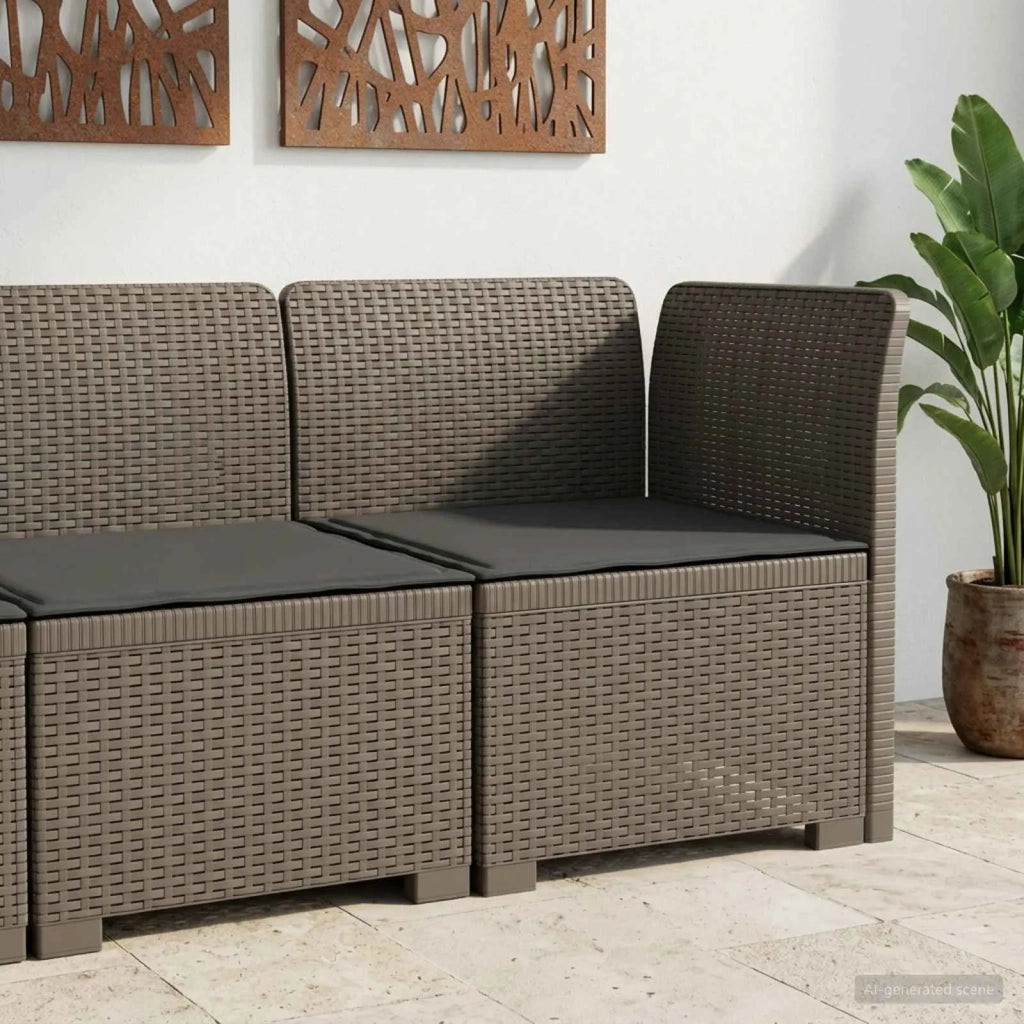 Divano da Giardino a 1 Posto con Cuscino Aspetto Rattan PP 8011829