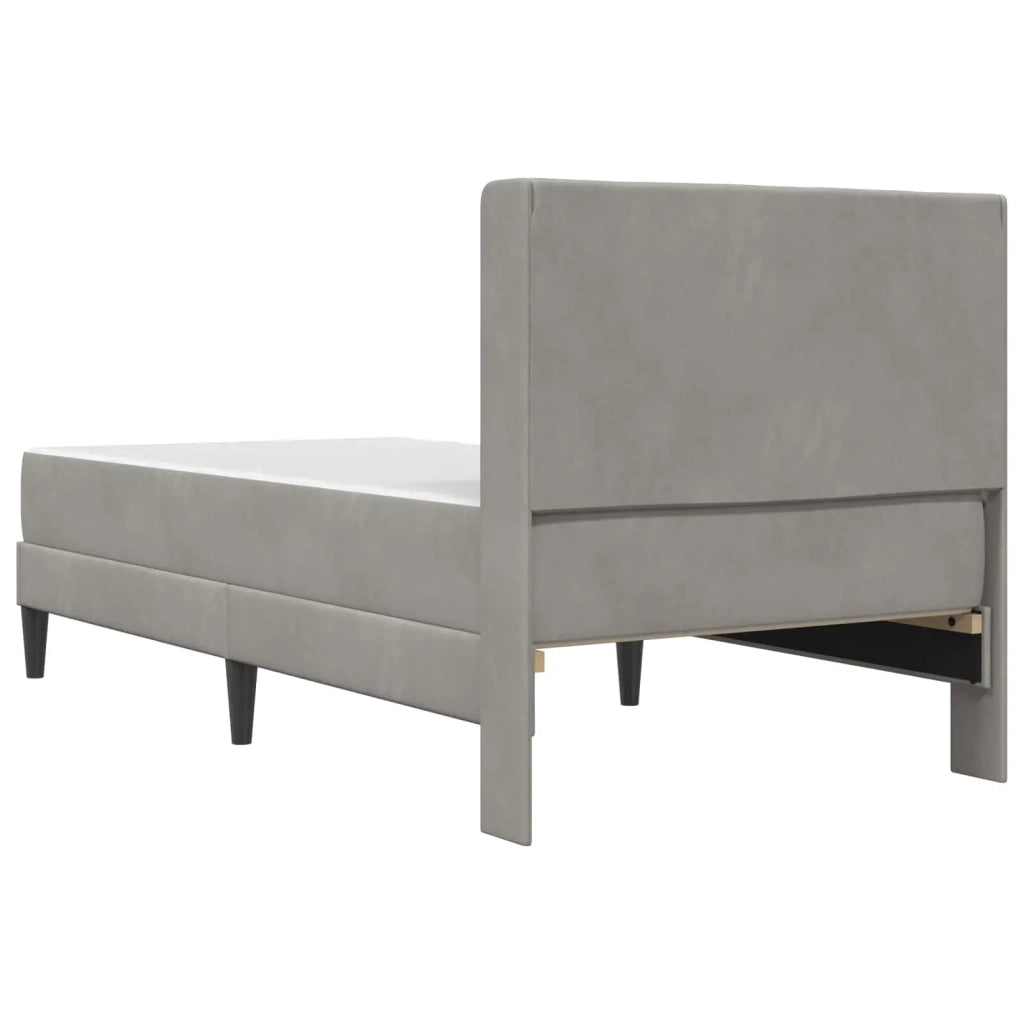 Struttura letto con materasso-Giroletto Grigio Chiaro 90 x 190 cm Velluto 388432