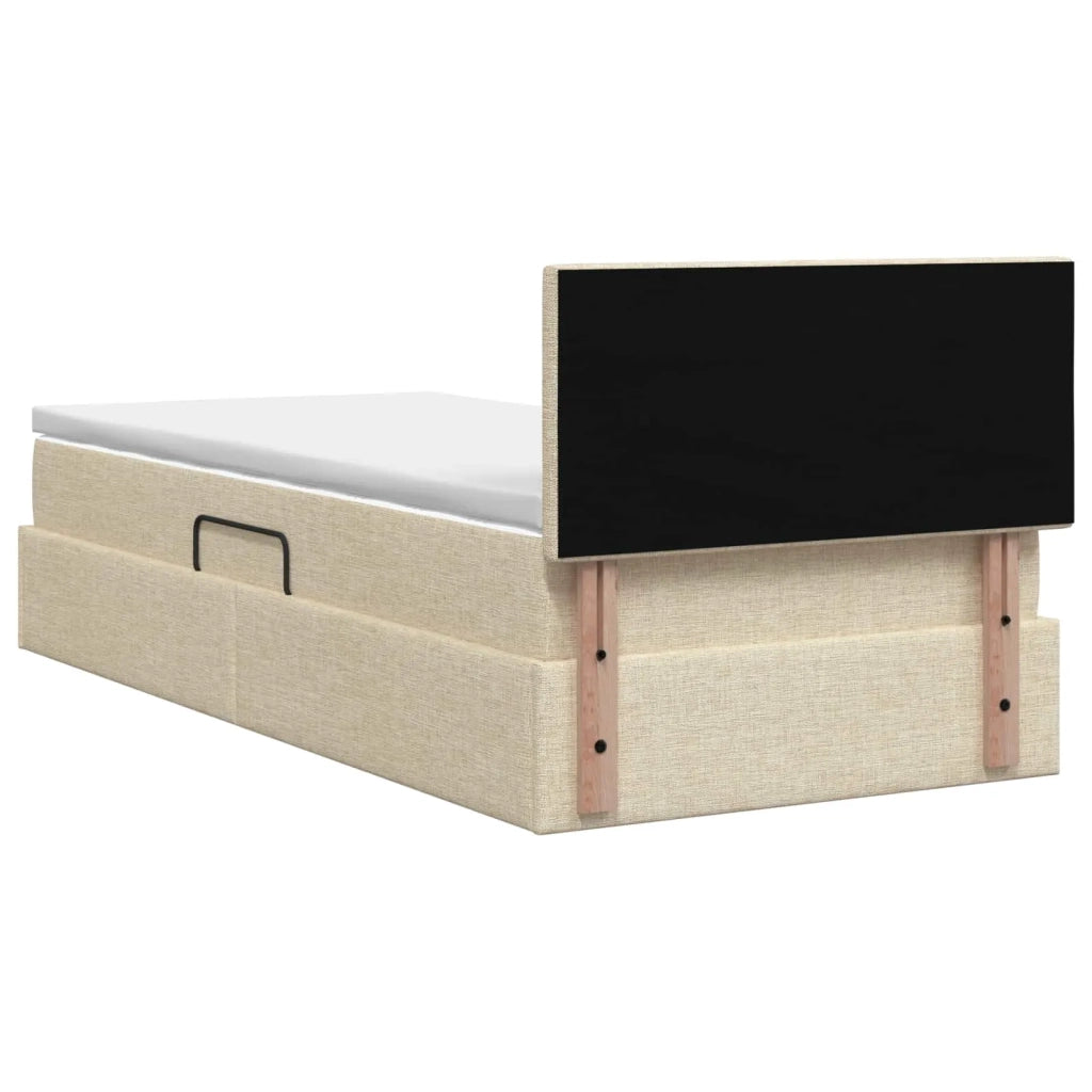 Letto con contenitore LED e materasso Crema 100 x 200 cm 3459046