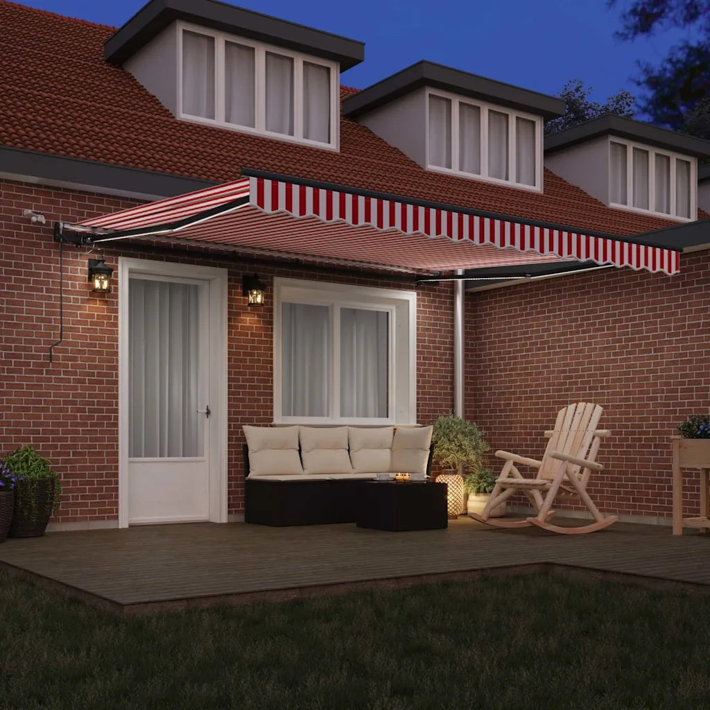 Tessuto per Tenda con Rosso e Bianco 400 × 350 cm Poliestere 3330758