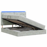 Letto con contenitore LED e materasso Grigio Chiaro 3460146