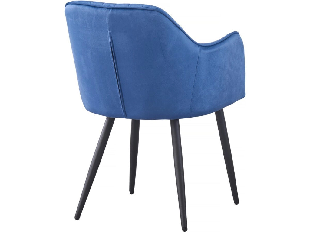 Set di 2 sedie in velluto con braccioli "Velma" - Blu