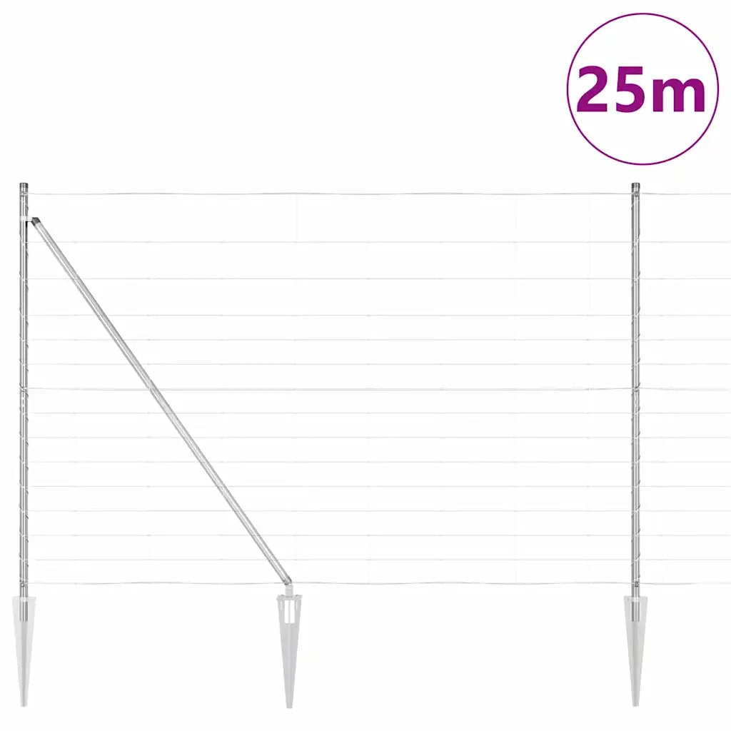 Palo della recinzione Zincato 25 x 1,6 m Acciaio 3351440