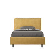 BS COM Letto una piazza e mezza con rete imbottito 120x190 microfibra ocra