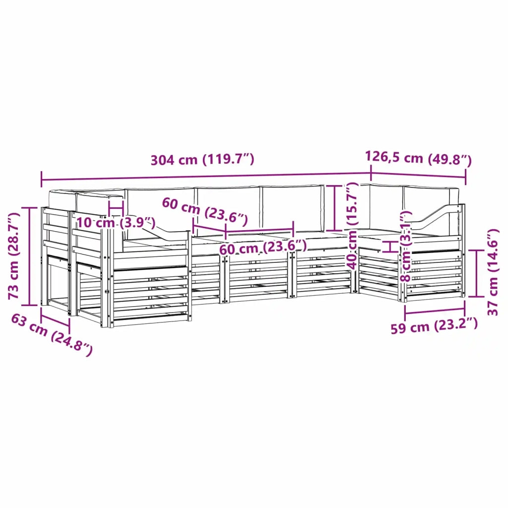 Set divano sezionale 7 pcs Bianco e Antracite 3392452