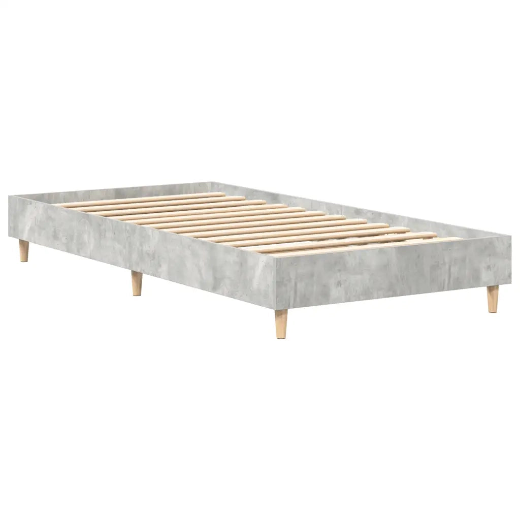 Letto singolo | Letto per adulti | Giroletto senza Materasso Grigio Cemento 100x200 cm Truciolato