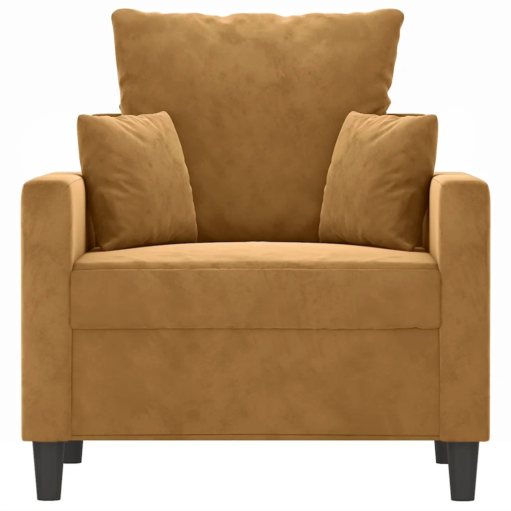 Poltrona | Sedia Relax Marrone 60 cm Velluto
