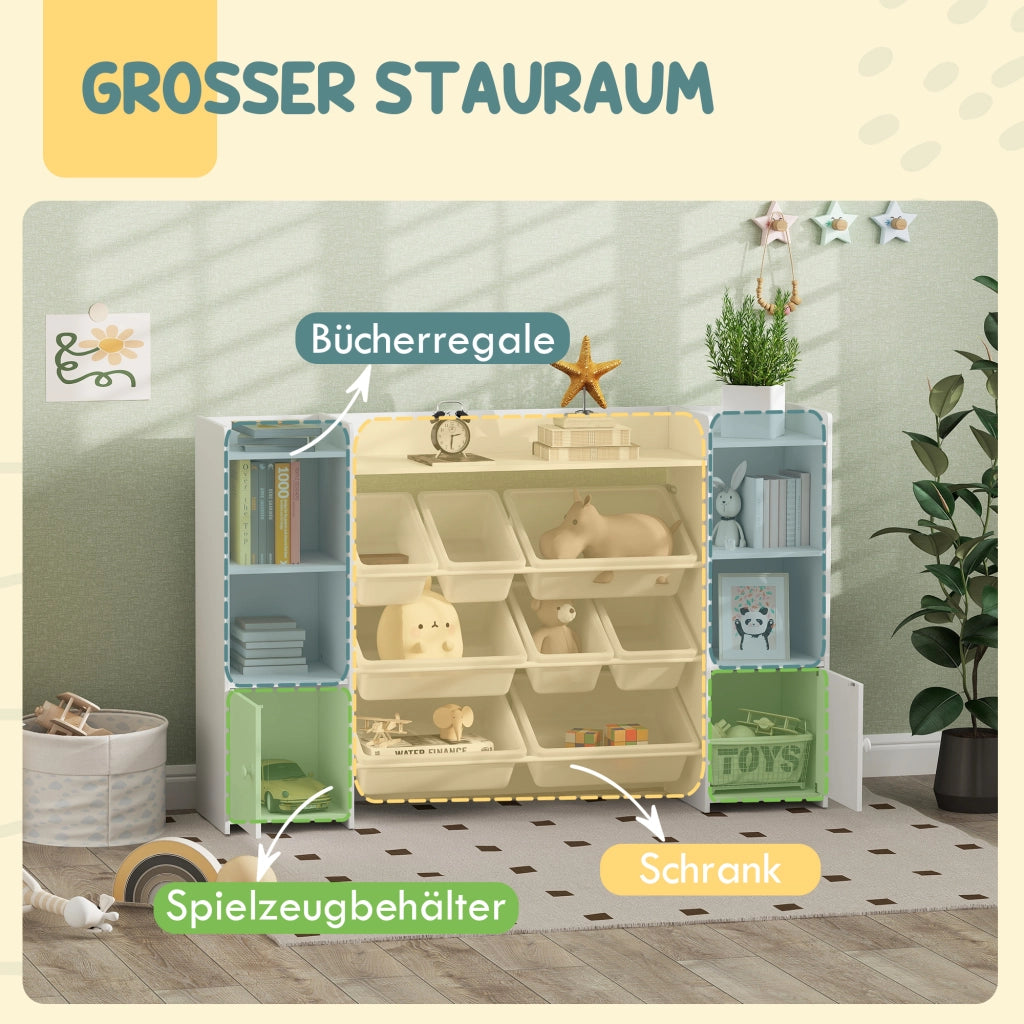 Libreria per bambini con 8 scatole ¨C Minimal ¨C bianco 80x30x24 cm