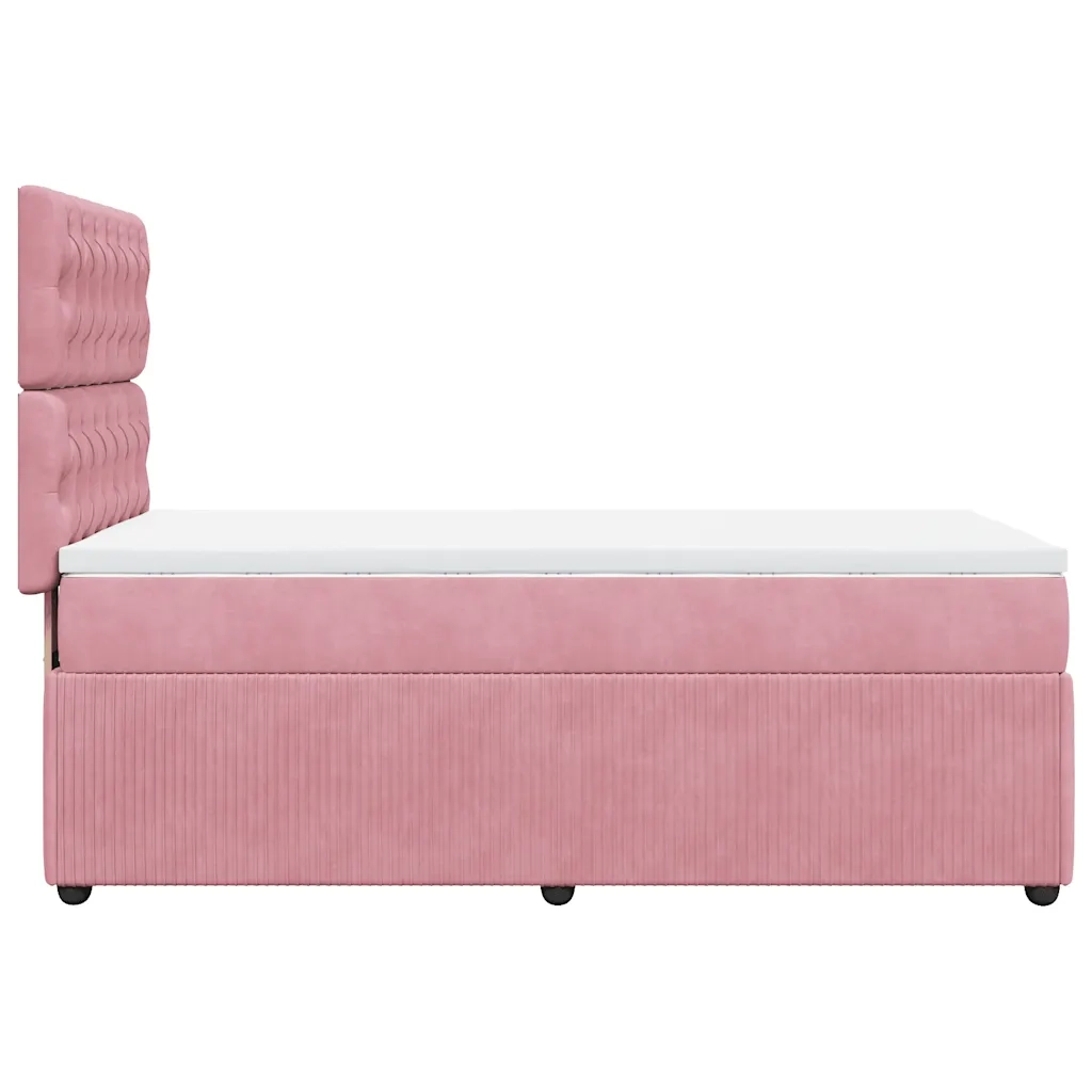 Giroletto a Molle con Materasso Rosa 80x200 cm in Velluto
