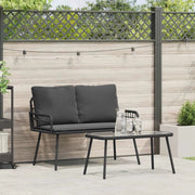 Set da Pranzo per Giardino con cuscino 2 pcs Nero polyrattan 3328646