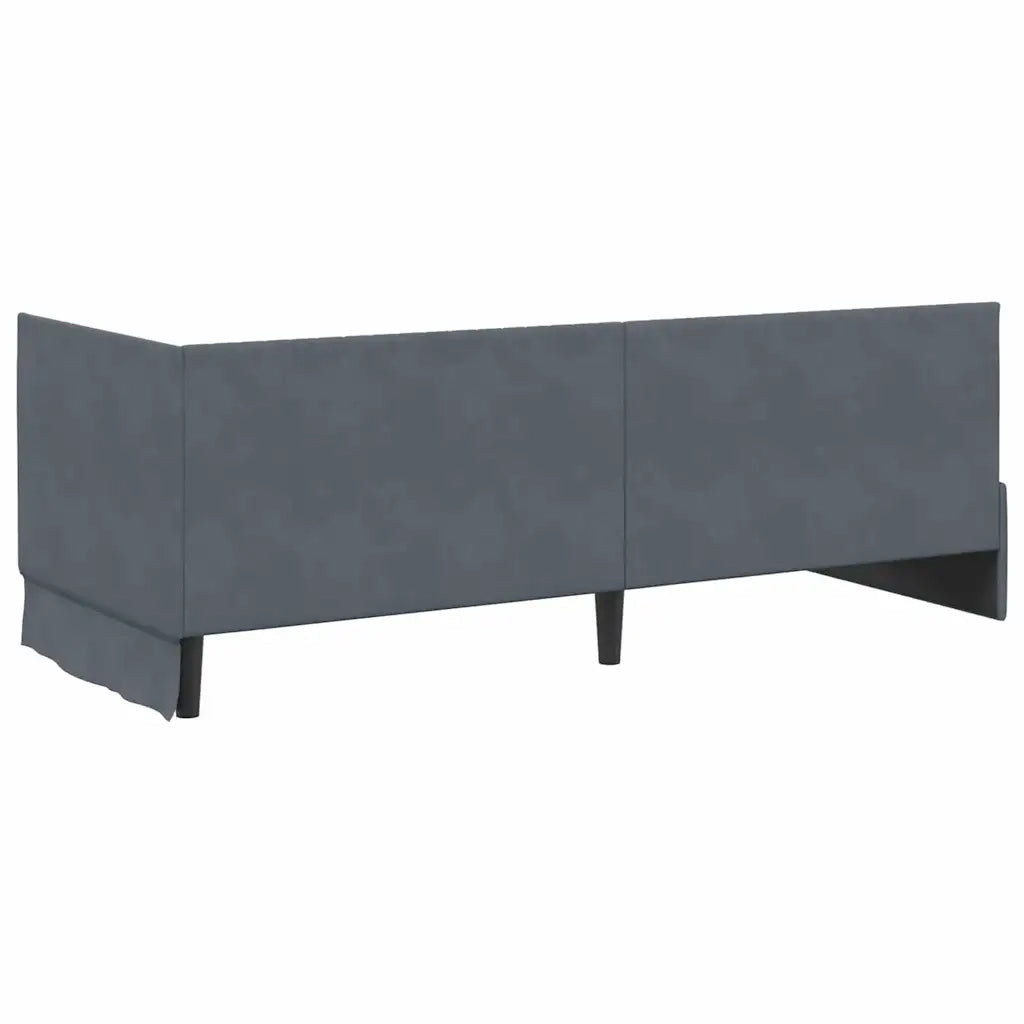 Cornice del letto ad angolo Grigio scuro 80 cm x 200 cm Velluto