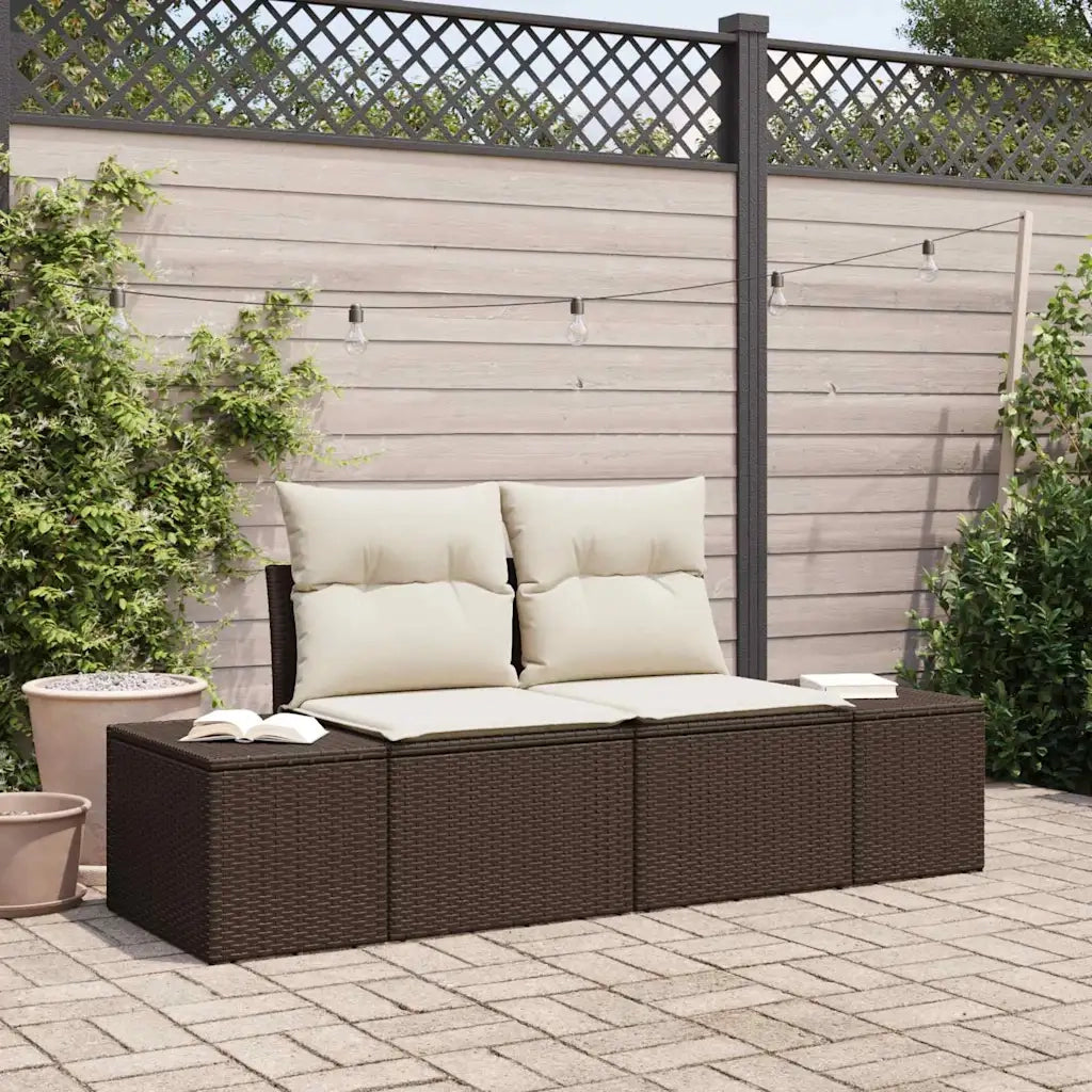 Divano da giardino-Sofa da Giardino-Divano da esterno Marrone 123 x 62 x 69cm polyrattan 351135
