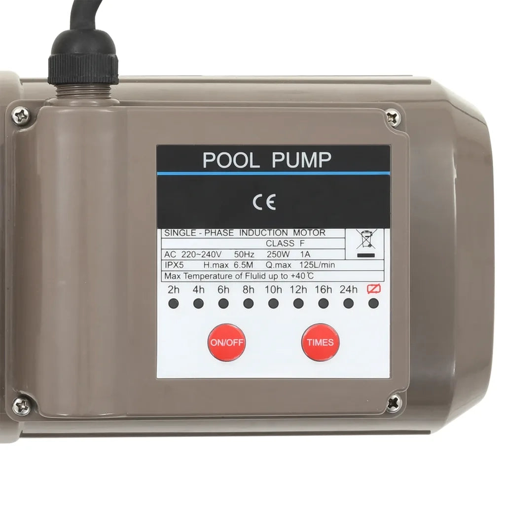 Pompa per Piscina con Timer Nera 0,25 HP 8000 L/h CFW2238889