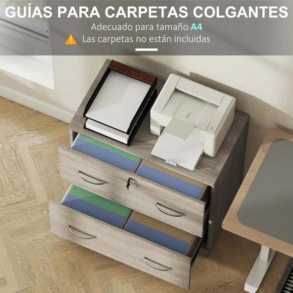 Scrivania con cassetti e cassettiera per archiviazione ¨C Zephmum ¨C 77x42x72 cm Legno Naturale